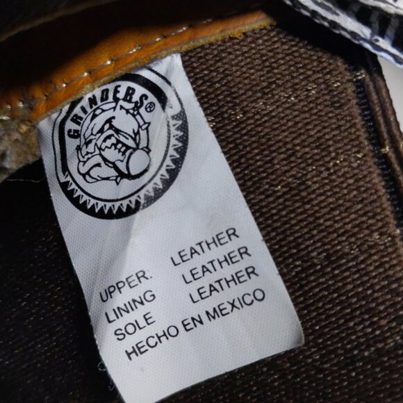 GRINDERS Crazy Horse Leather Pointed Toe Cowboy Ankle Boots Mens 10 - Picture 10 of 10